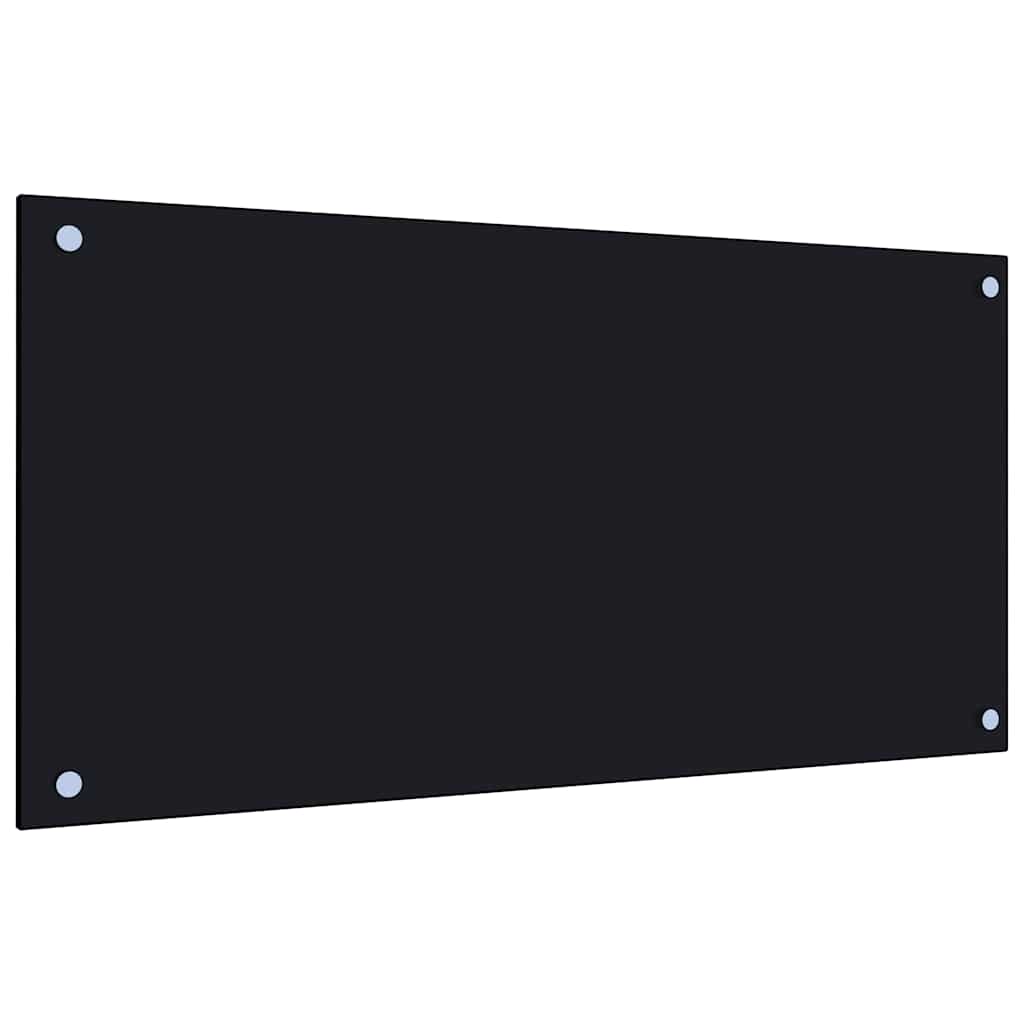 Küchenrückwände 2 Stk. Schwarz 80x40 cm Hartglas