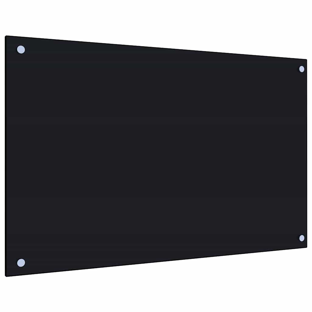 Küchenrückwände 2 Stk. Schwarz 80x50 cm Hartglas