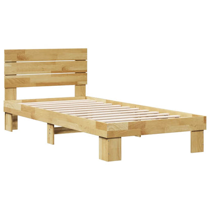 Massivholzbett mit Kopfteil ohne Matratze 100x200 cm Eichenholz