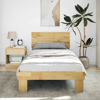 Massivholzbett mit Kopfteil ohne Matratze 100x200 cm Eichenholz