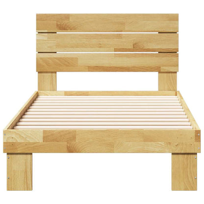 Massivholzbett mit Kopfteil ohne Matratze 100x200 cm Eichenholz