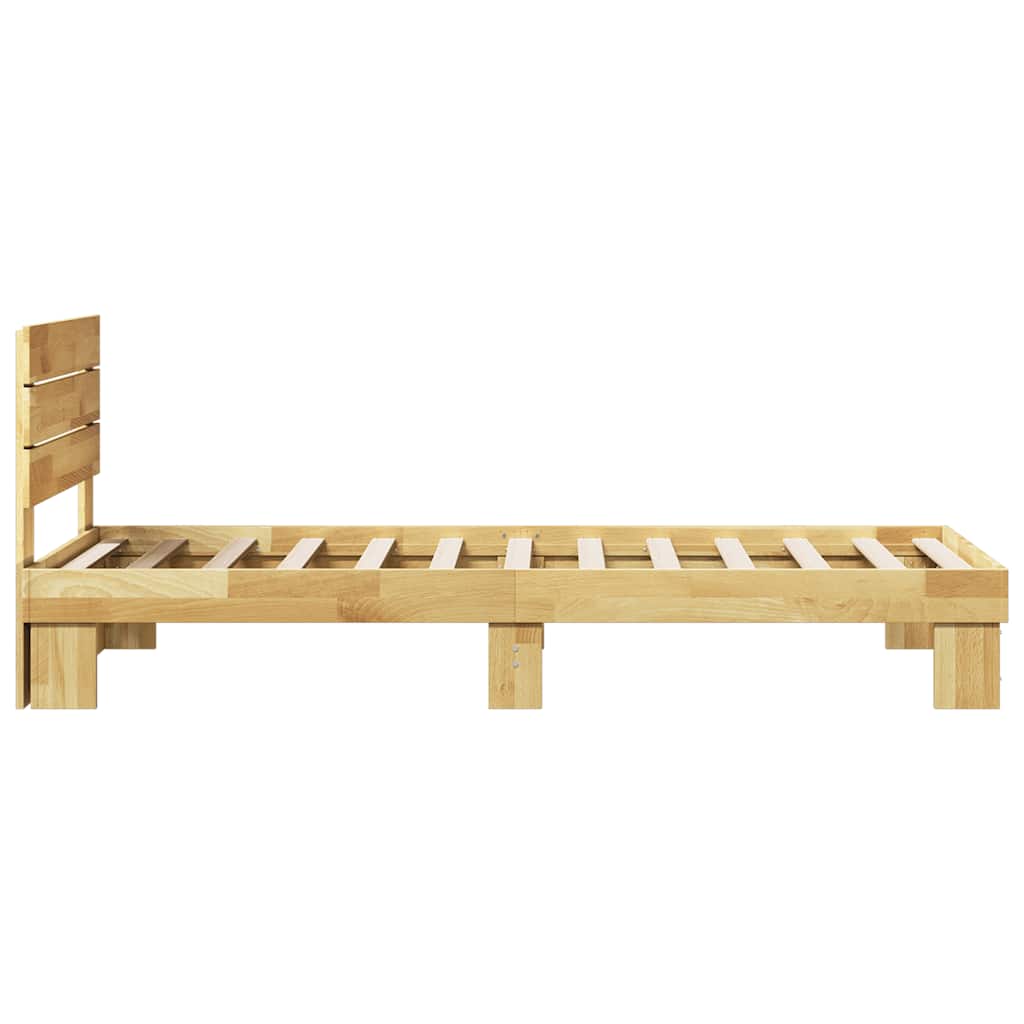 Massivholzbett mit Kopfteil ohne Matratze 100x200 cm Eichenholz