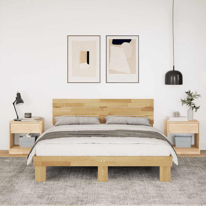 Massivholzbett mit Kopfteil ohne Matratze 150x200 cm Eichenholz