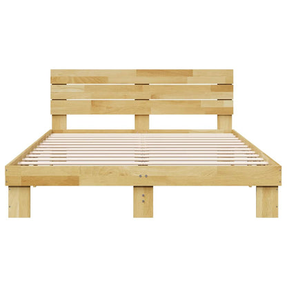 Massivholzbett mit Kopfteil ohne Matratze 150x200 cm Eichenholz
