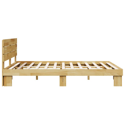 Massivholzbett mit Kopfteil ohne Matratze 150x200 cm Eichenholz