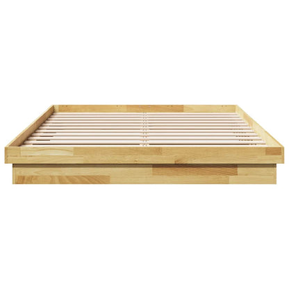 Massivholzbett ohne Matratze 140x190 cm Eichenholz