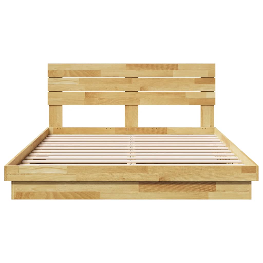 Massivholzbett mit Kopfteil ohne Matratze 140x190 cm Eichenholz