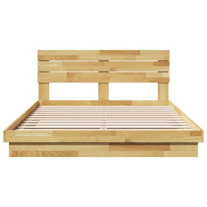 Massivholzbett mit Kopfteil ohne Matratze 140x190 cm Eichenholz