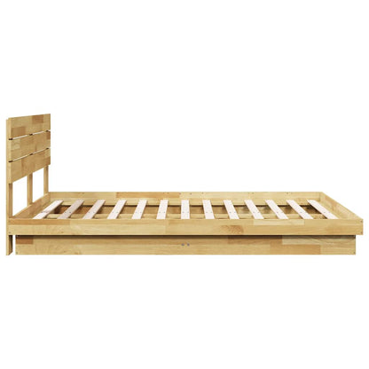 Massivholzbett mit Kopfteil ohne Matratze 140x190 cm Eichenholz