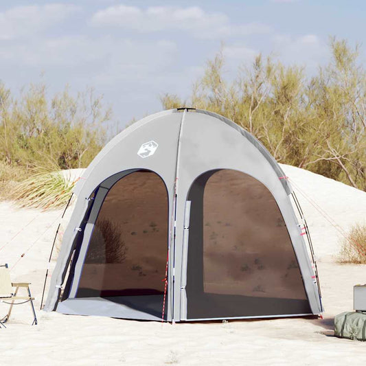 Poolzelt mit Dach Grau 366 x 305 x 231 cm Polyester
