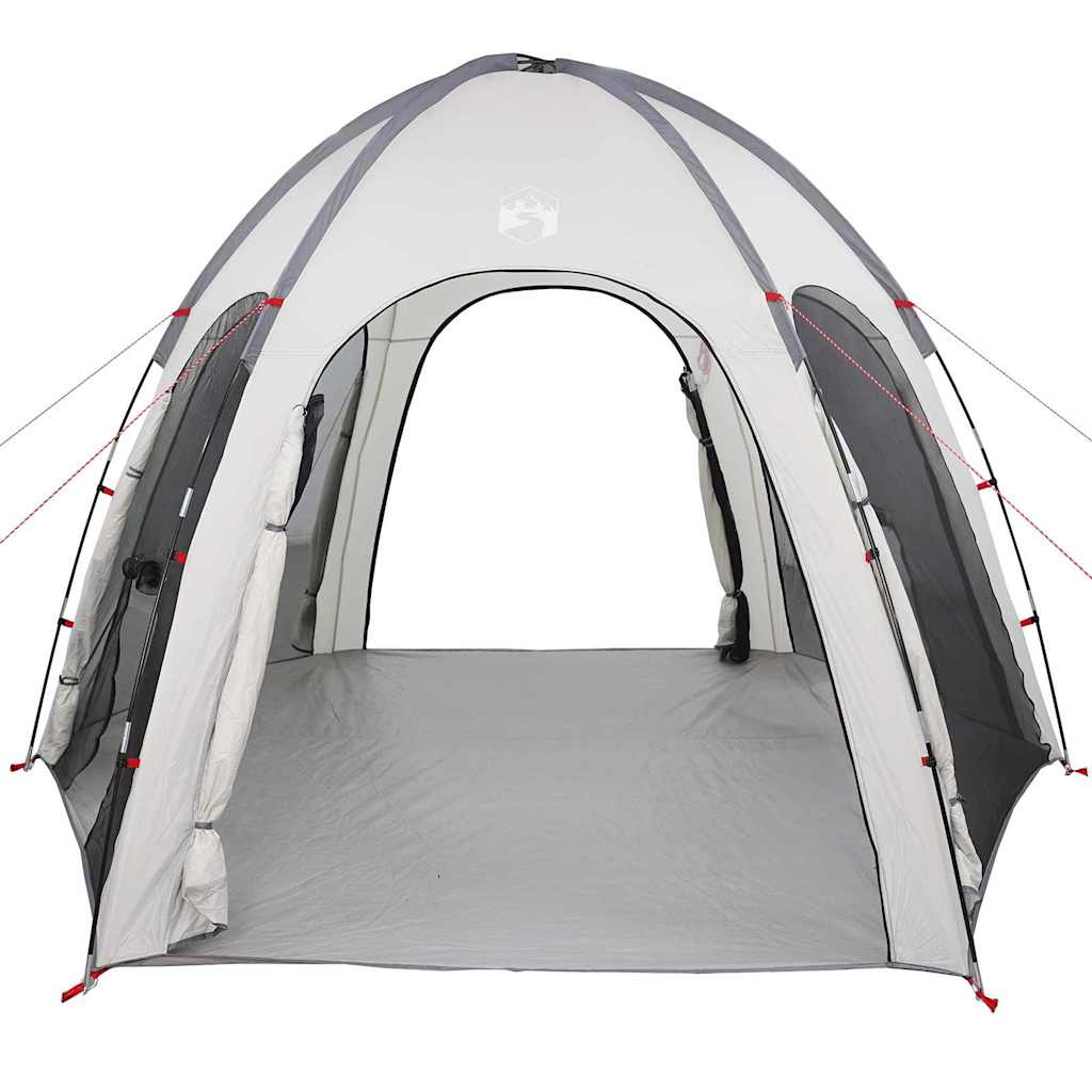 Poolzelt mit Dach Grau 366 x 305 x 231 cm Polyester
