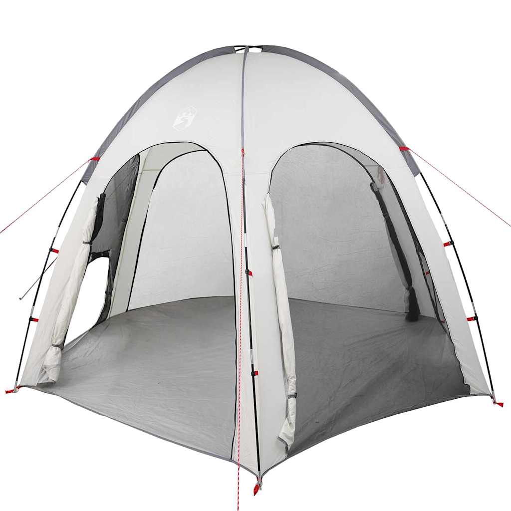 Poolzelt mit Dach Grau 366 x 305 x 231 cm Polyester
