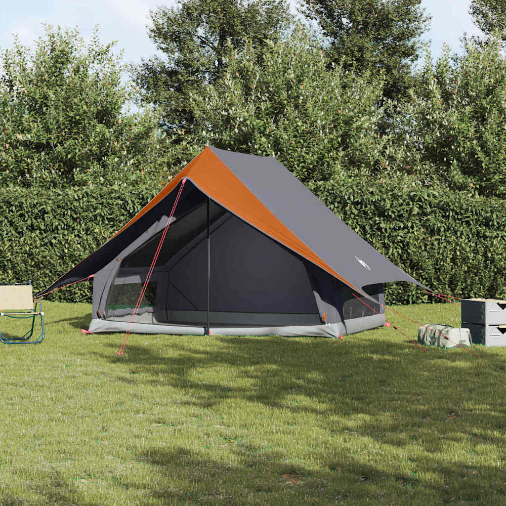 Zelte mit Dach Grau und Orange 256 x 266 x 185 cm Polyester