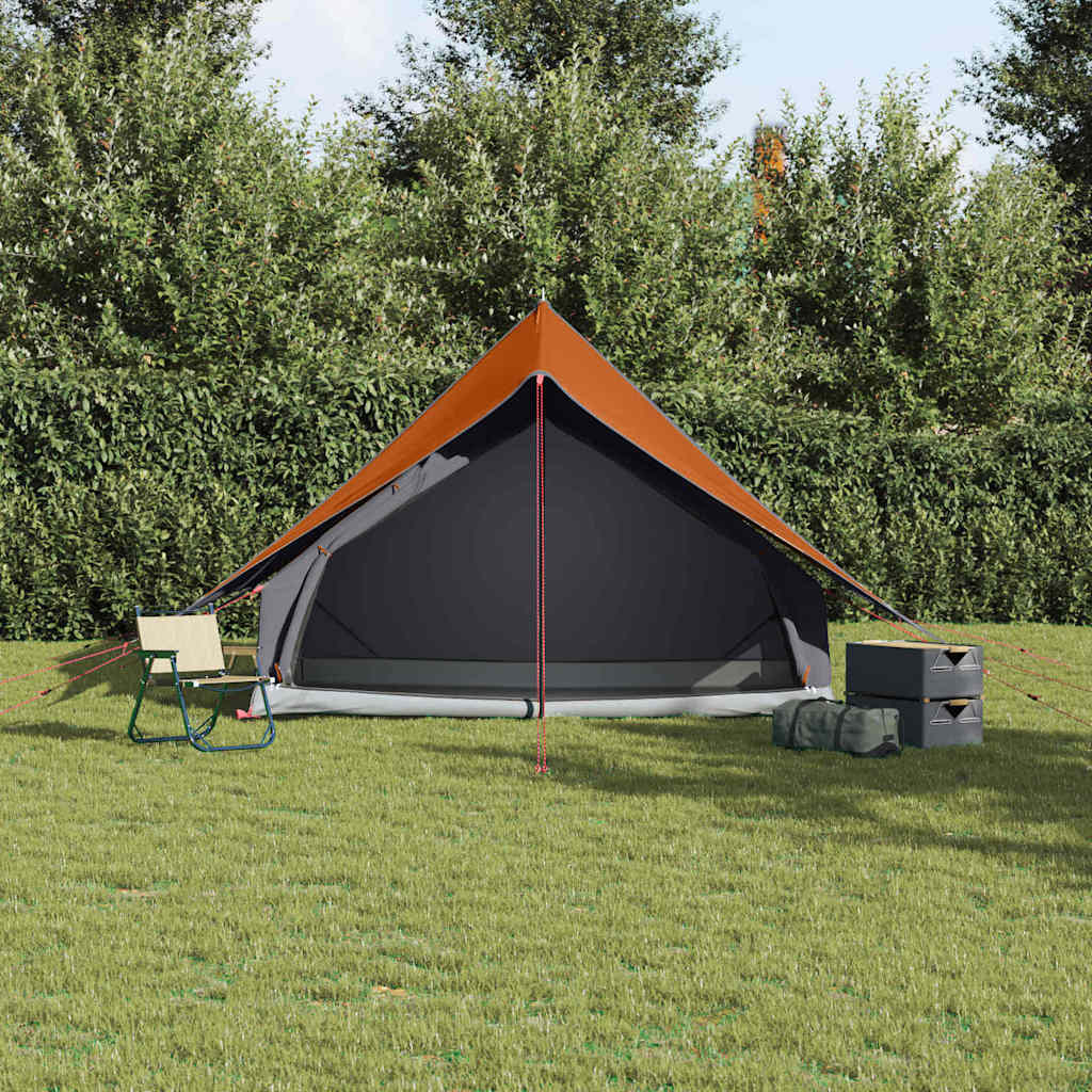 Zelte mit Dach Grau und Orange 256 x 266 x 185 cm Polyester