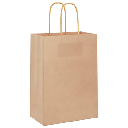 Papiertragetaschen 50 Stk. mit Henkeln Braun 15x8x21 cm