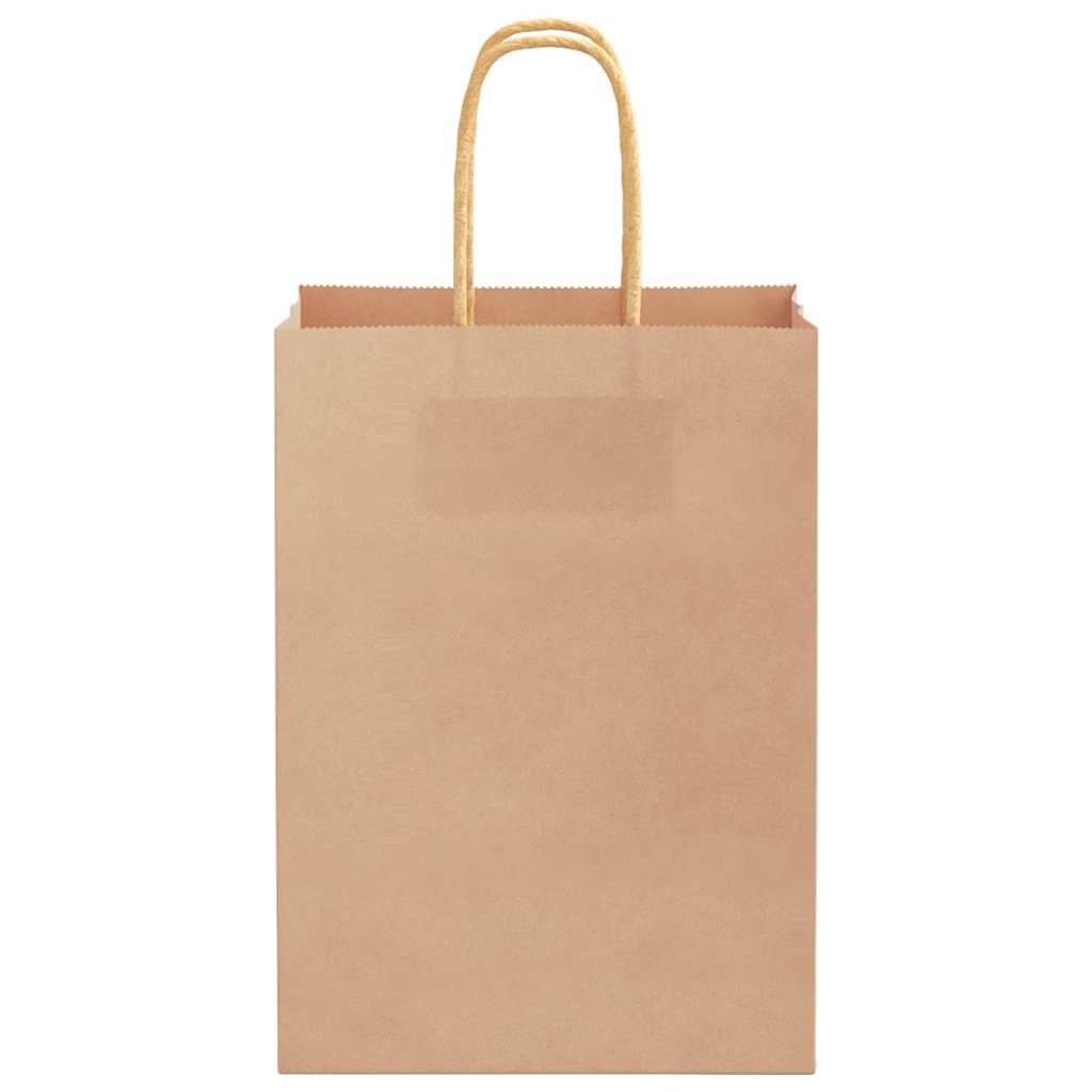Papiertragetaschen 50 Stk. mit Henkeln Braun 15x8x21 cm