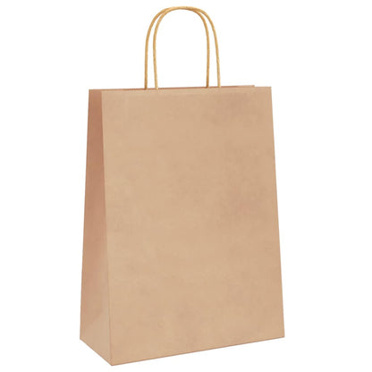 Papiertragetaschen 50 Stk. mit Henkeln Braun 26x12x35 cm