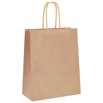 Papiertragetaschen 250 Stk. mit Henkeln Braun 18x8x22 cm