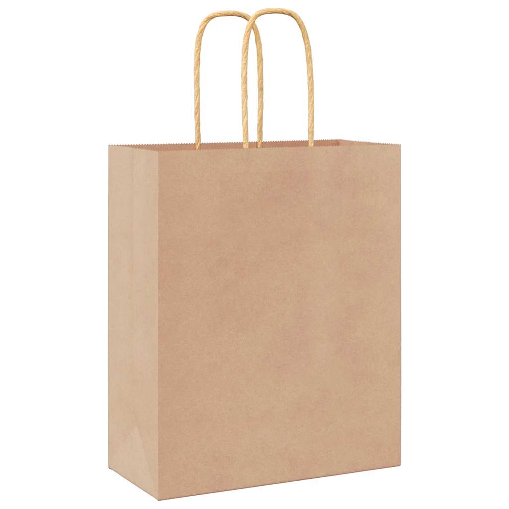 Papiertragetaschen 250 Stk. mit Henkeln Braun 18x8x22 cm