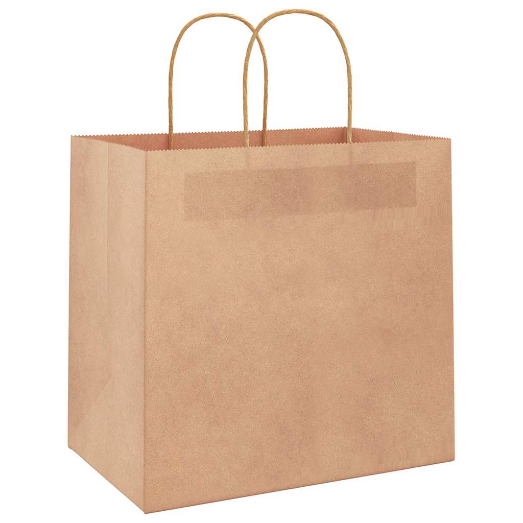 Papiertragetaschen 250 Stk. mit Henkeln Braun 26x17x25 cm