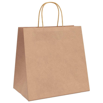 Papiertragetaschen 250 Stk. mit Henkeln Braun 26x17x25 cm