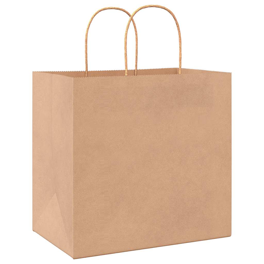 Papiertragetaschen 250 Stk. mit Henkeln Braun 26x17x25 cm