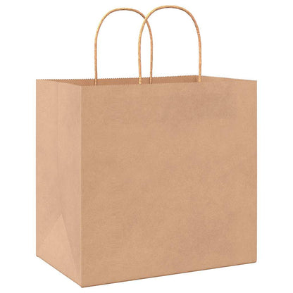 Papiertragetaschen 250 Stk. mit Henkeln Braun 26x17x25 cm