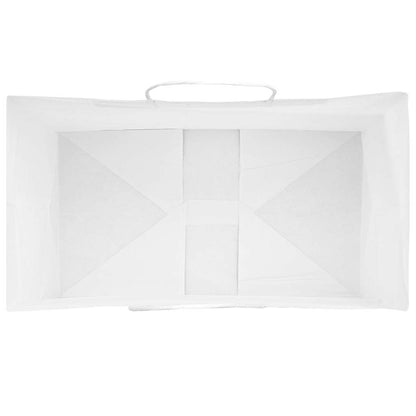 Papiertragetaschen 50 Stk. mit Henkeln Weiß 15x8x21 cm