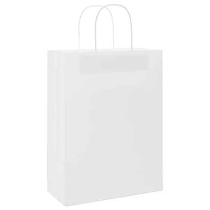 Papiertragetaschen 50 Stk. mit Henkeln Weiß 26x12x35 cm