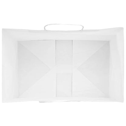 Papiertragetaschen 50 Stk. mit Henkeln Weiß 26x17x25 cm