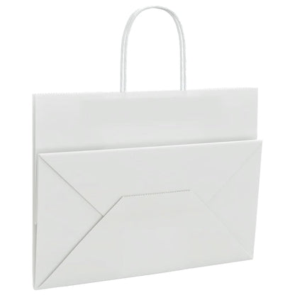 Papiertragetaschen 50 Stk. mit Henkeln Weiß 32x17x25 cm