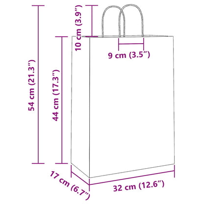 Papiertragetaschen 50 Stk. mit Henkeln Weiß 32x17x44 cm
