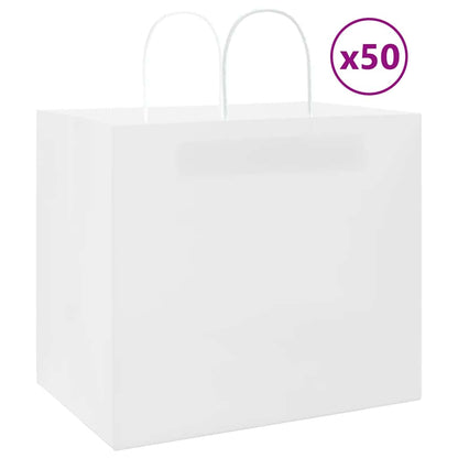 Papiertragetaschen 50 Stk. mit Henkeln Weiß 32x22x28 cm