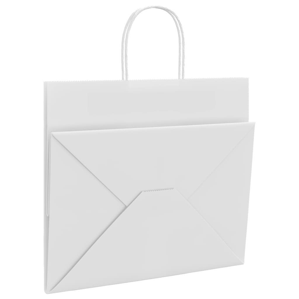 Papiertragetaschen 50 Stk. mit Henkeln Weiß 32x22x28 cm