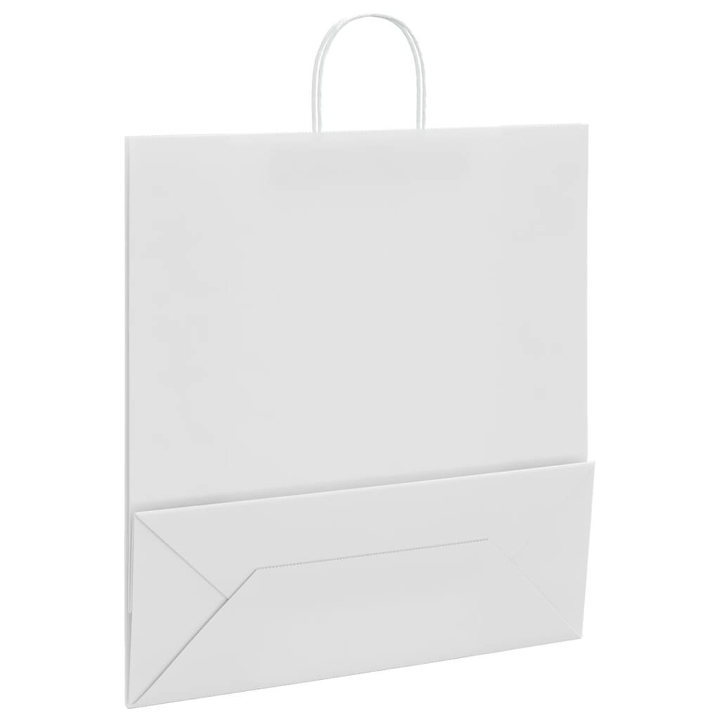 Papiertragetaschen 50 Stk. mit Henkeln Weiß 45x17x48 cm