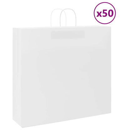 Papiertragetaschen 50 Stk. mit Henkeln Weiß 54x15x49 cm