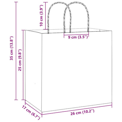 Papiertragetaschen 250 Stk. mit Henkeln Weiß 26x17x25 cm
