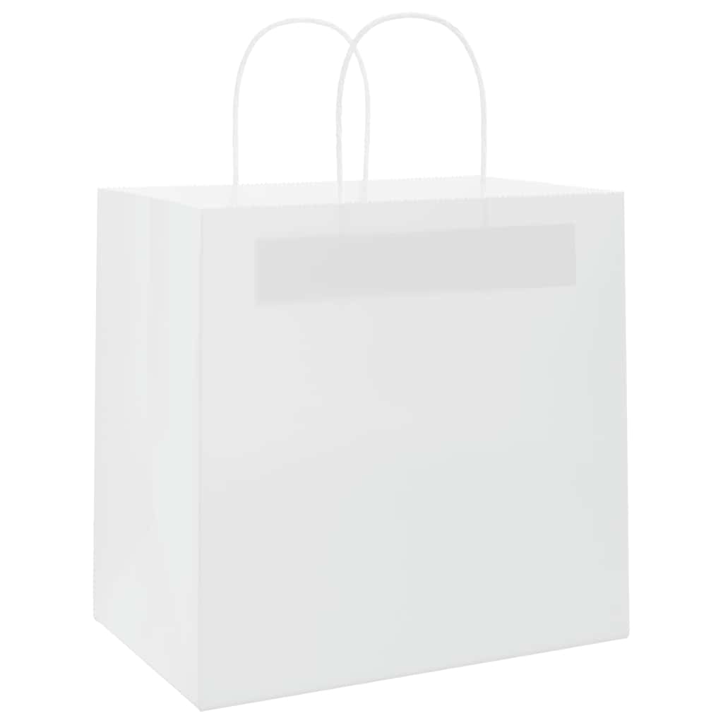 Papiertragetaschen 250 Stk. mit Henkeln Weiß 26x17x25 cm