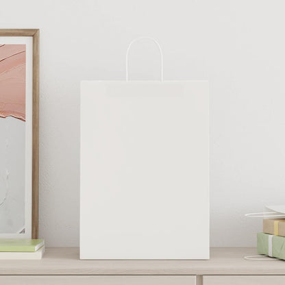 Papiertragetaschen 250 Stk. mit Henkeln Weiß 32x17x44 cm