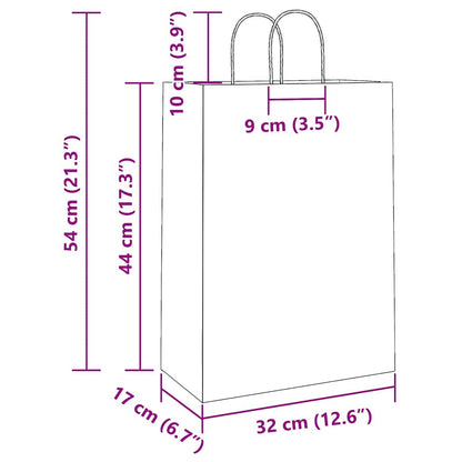Papiertragetaschen 250 Stk. mit Henkeln Weiß 32x17x44 cm