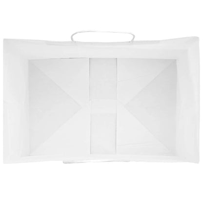 Papiertragetaschen 250 Stk. mit Henkeln Weiß 32x22x28 cm