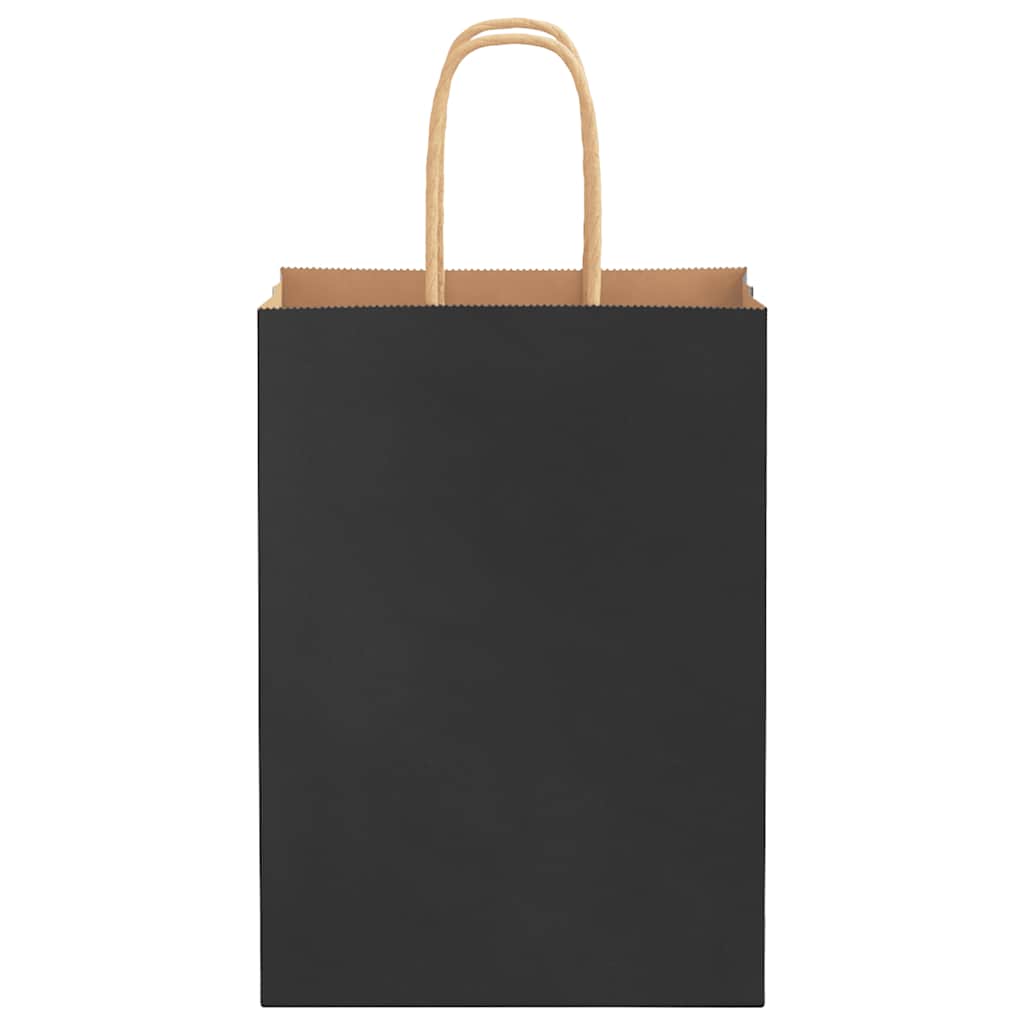 Papiertragetaschen 50 Stk. mit Henkeln Schwarz 15x8x21 cm