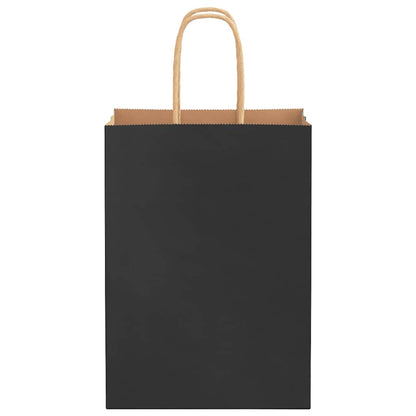 Papiertragetaschen 50 Stk. mit Henkeln Schwarz 15x8x21 cm