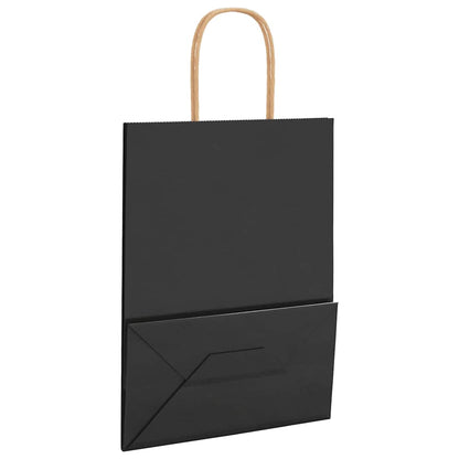 Papiertragetaschen 50 Stk. mit Henkeln Schwarz 21x11x28 cm