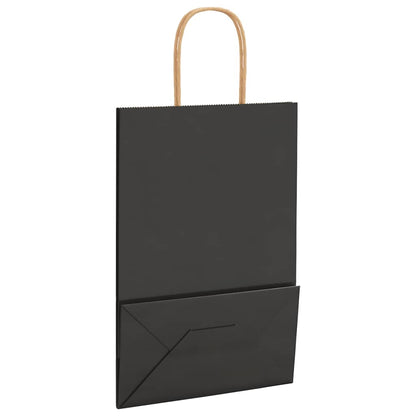Papiertragetaschen 50 Stk. mit Henkeln Schwarz 21x11x31 cm
