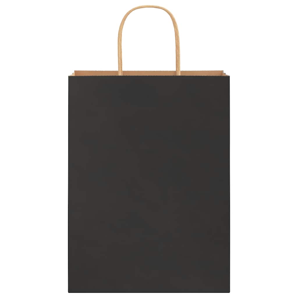 Papiertragetaschen 50 Stk. mit Henkeln Schwarz 26x12x35 cm