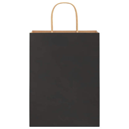 Papiertragetaschen 50 Stk. mit Henkeln Schwarz 26x12x35 cm