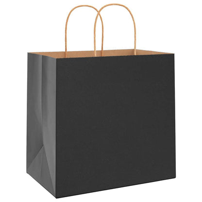 Papiertragetaschen 50 Stk. mit Henkeln Schwarz 26x17x25 cm
