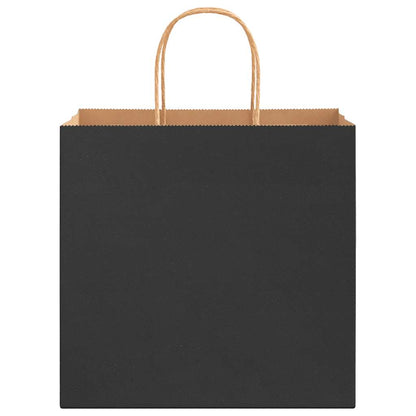 Papiertragetaschen 50 Stk. mit Henkeln Schwarz 26x17x25 cm