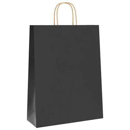 Papiertragetaschen 50 Stk. mit Henkeln Schwarz 32x12x42 cm